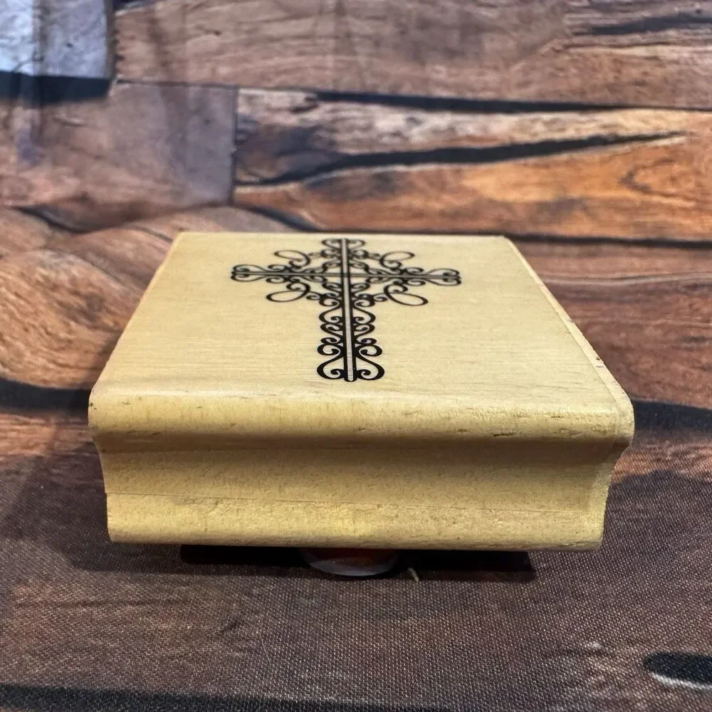 Decorative Cross Rubber Stamp Wood Mounted Craft Scrapbooking Faith Christian